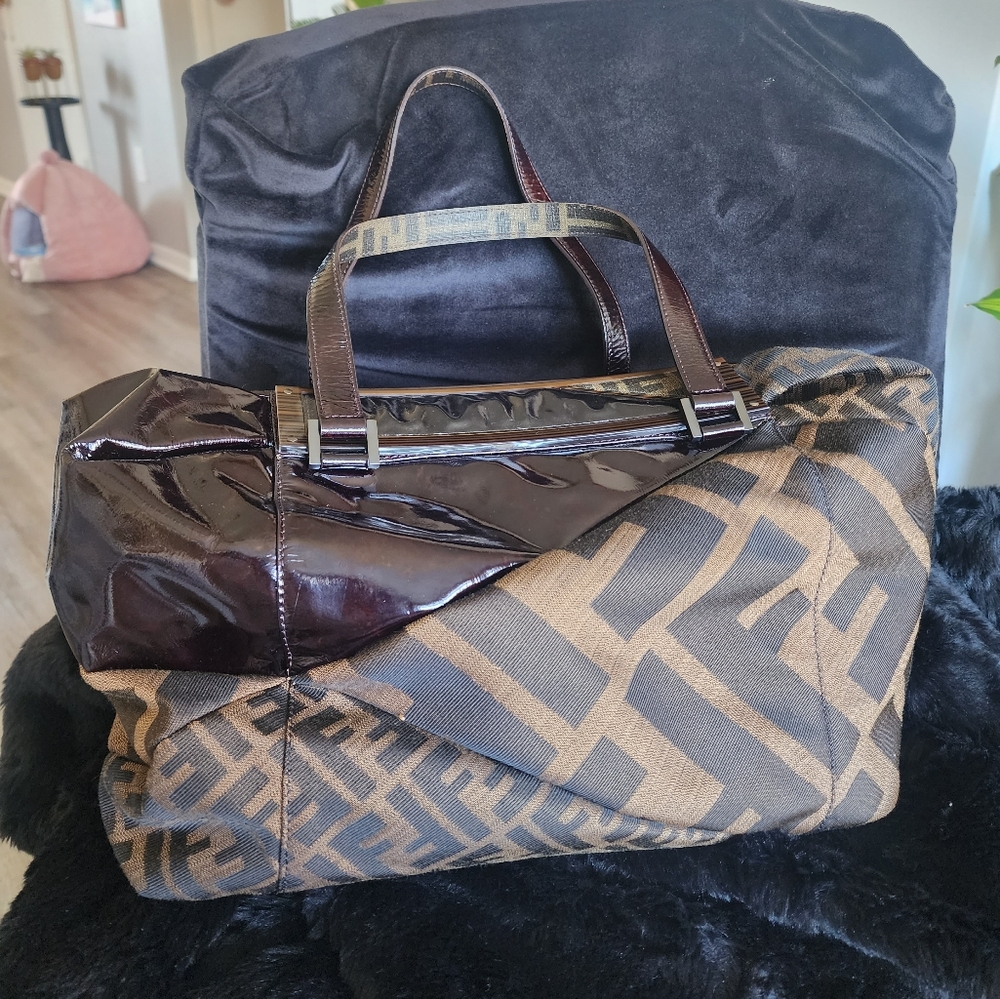 Authentic Fendi Raddica Zucca Boston bag